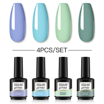 ROSALIND Gel Nail Polish 4Pcs/Set For Manicure Nails Art UV Gel Need Base Top Coat Vernis Semi permanent Nail Polish 15ML
